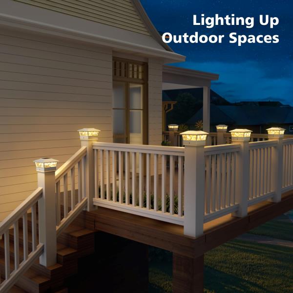x4 Solar Post Lights with 2 Modes 12 Pack White