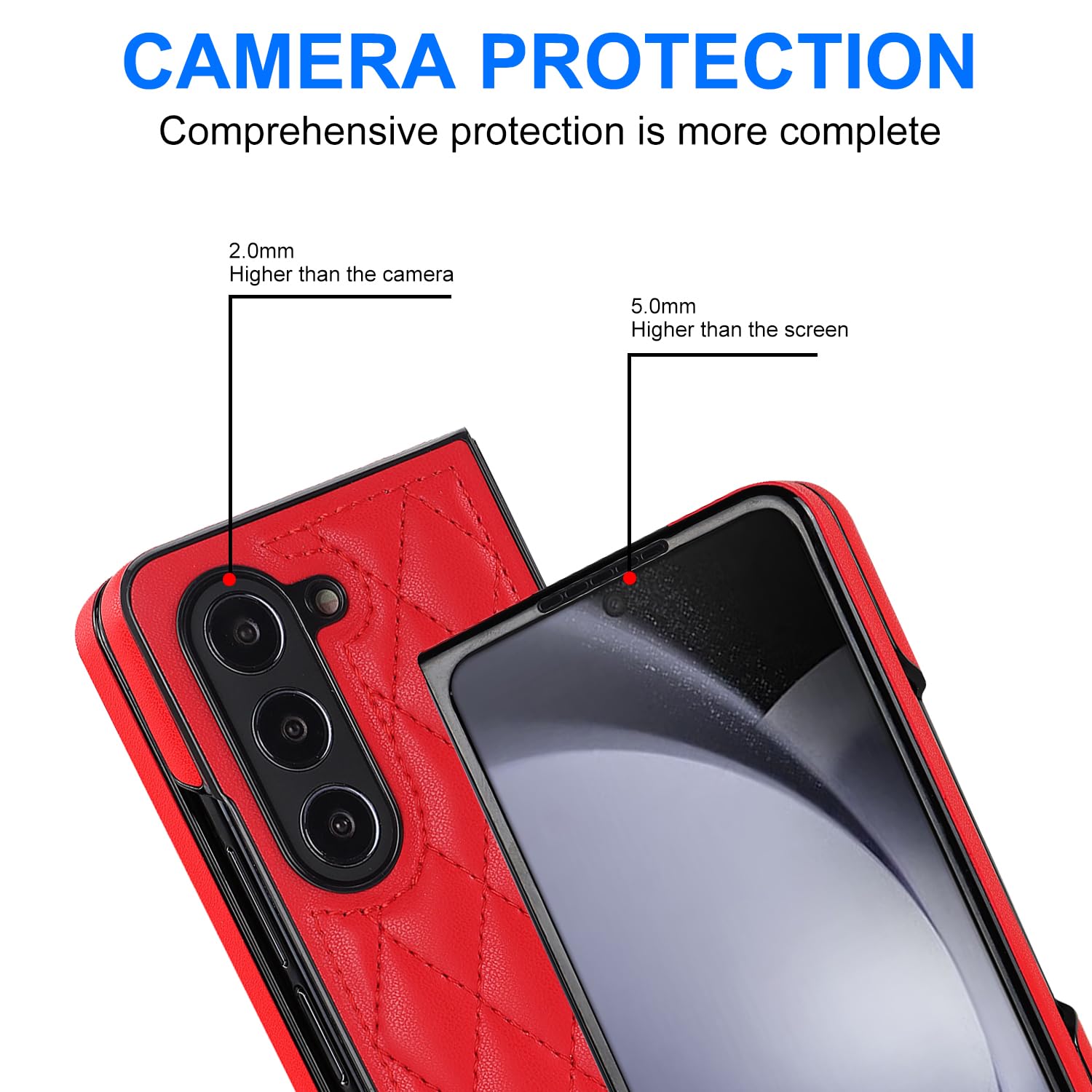 Samsung Galaxy Z Fold 6 Diamond Grain Leather Flip Case - Red