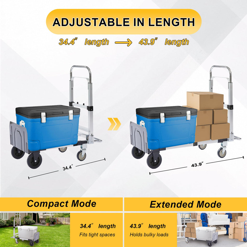 Open-Box New ZROECWT 600lbs Capacity 3-in-1 Aluminum Folding Hand Truck