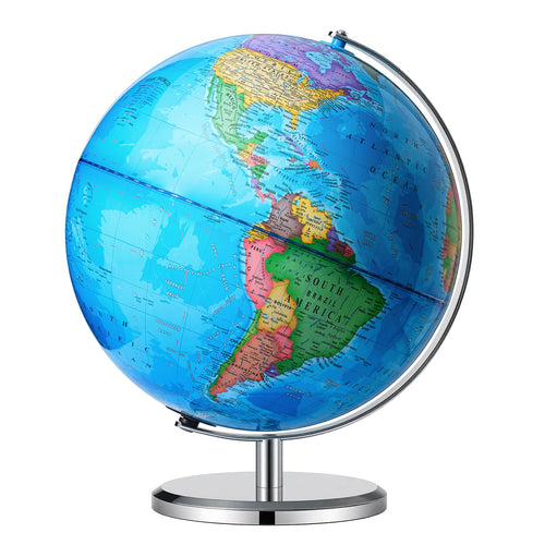 BSHAPPLUS 13 inch Large Globe for Classroom & Home Learning, Political Globe with 195+ Countries, Dry Erase & Waterproof Surface, Solid Stainless Steel Base (No Assembly Required) Retail $50.00