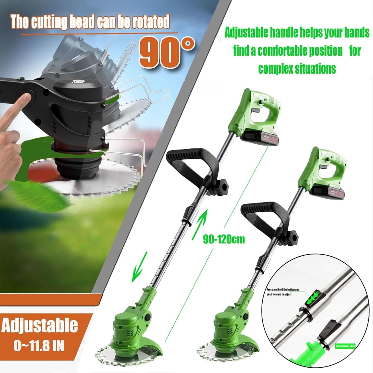 Open-Box New BOUJHYN 21V Cordless String Trimmer with 2x 2.0Ah Batteries Retail $89.00