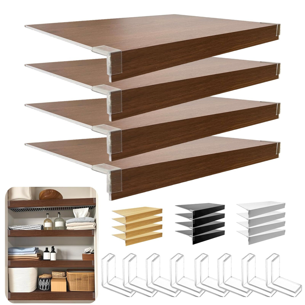 Wire Shelf Covers 16x12 Walnut PVC 4 Pcs Set - $36.75