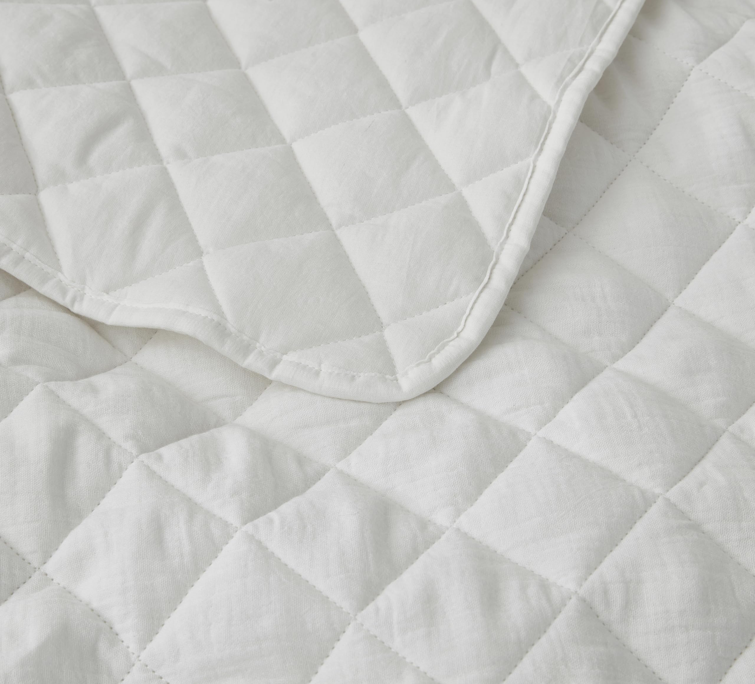 Chezmoi Collection 3-Piece Cotton Gauze King Quilt Set, White Soft Washed Cotton Gauze Bedspread, Lightweight Breathable Reversible 180GSM Fill for All Season Retail $94.00