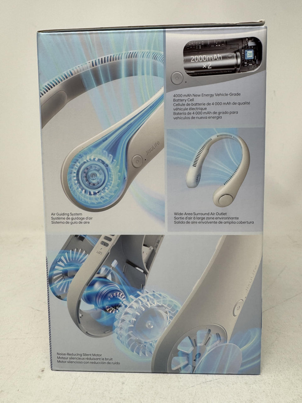 JISULIFE Neck Fan – Hands-Free, Rechargeable, Ultra-Quiet Personal Fan, 2-Pack