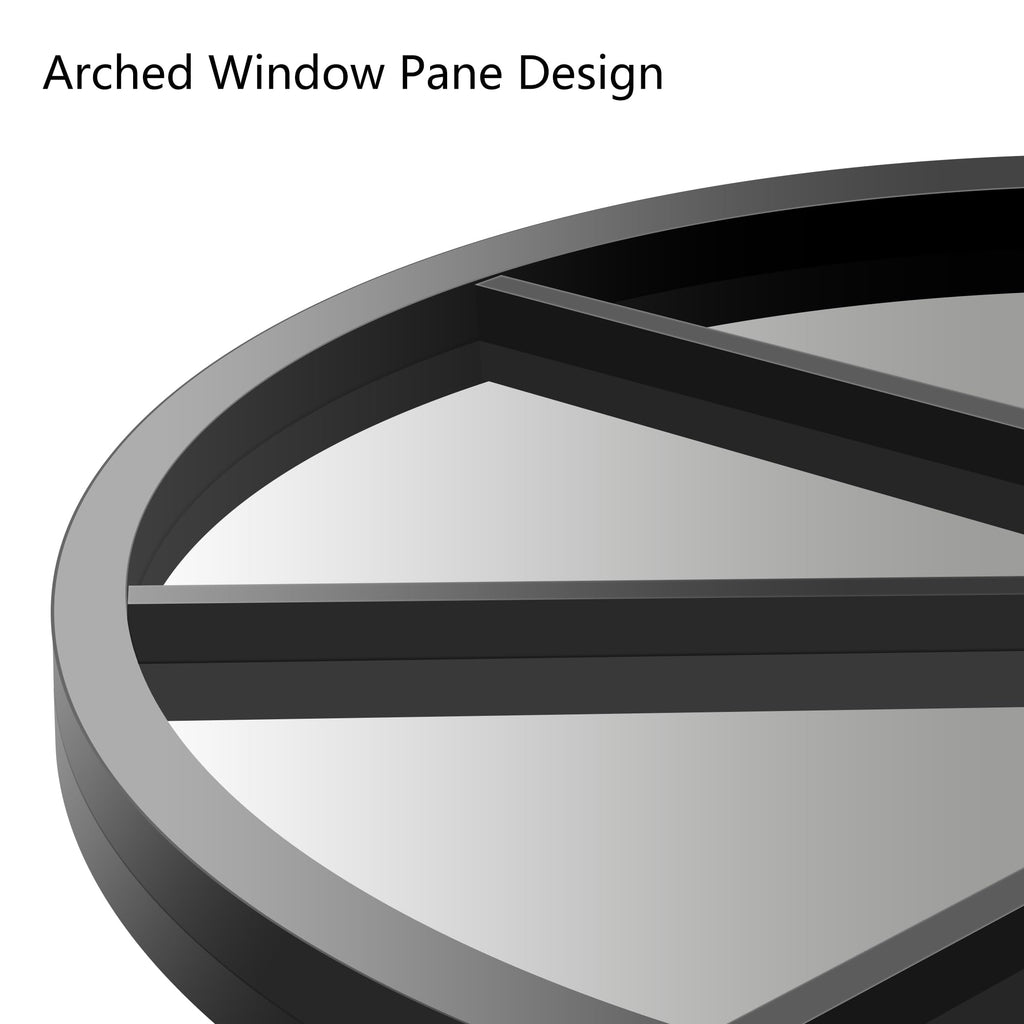 New GLASHOM 30x48 Black Arched Window Pane Wall Mirror Retail $149.00