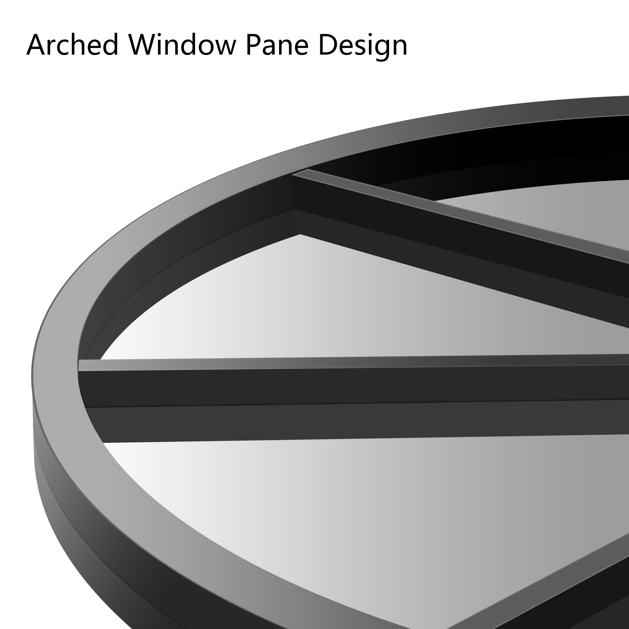 New GLASHOM 30x48 Black Arched Window Pane Wall Mirror Retail $149.00