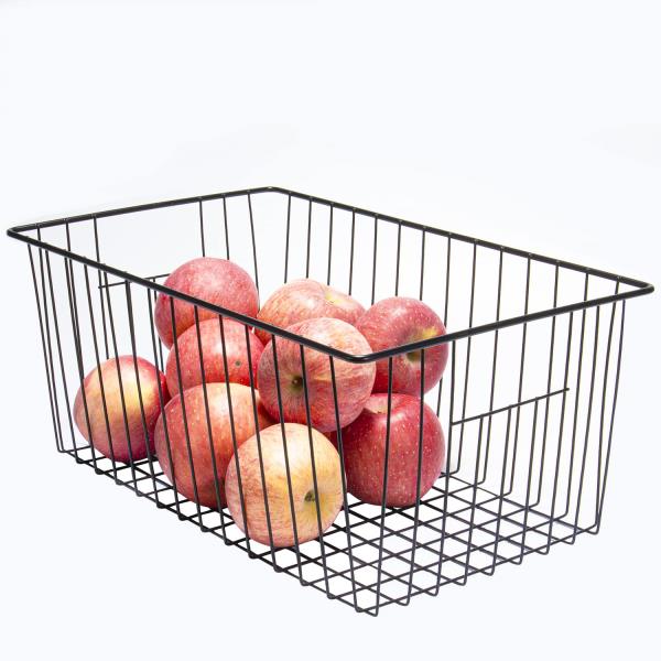 16in L x 12in W x 6in H Deep Metal Wire Freezer Storage Organizer Baskets 2-Pack