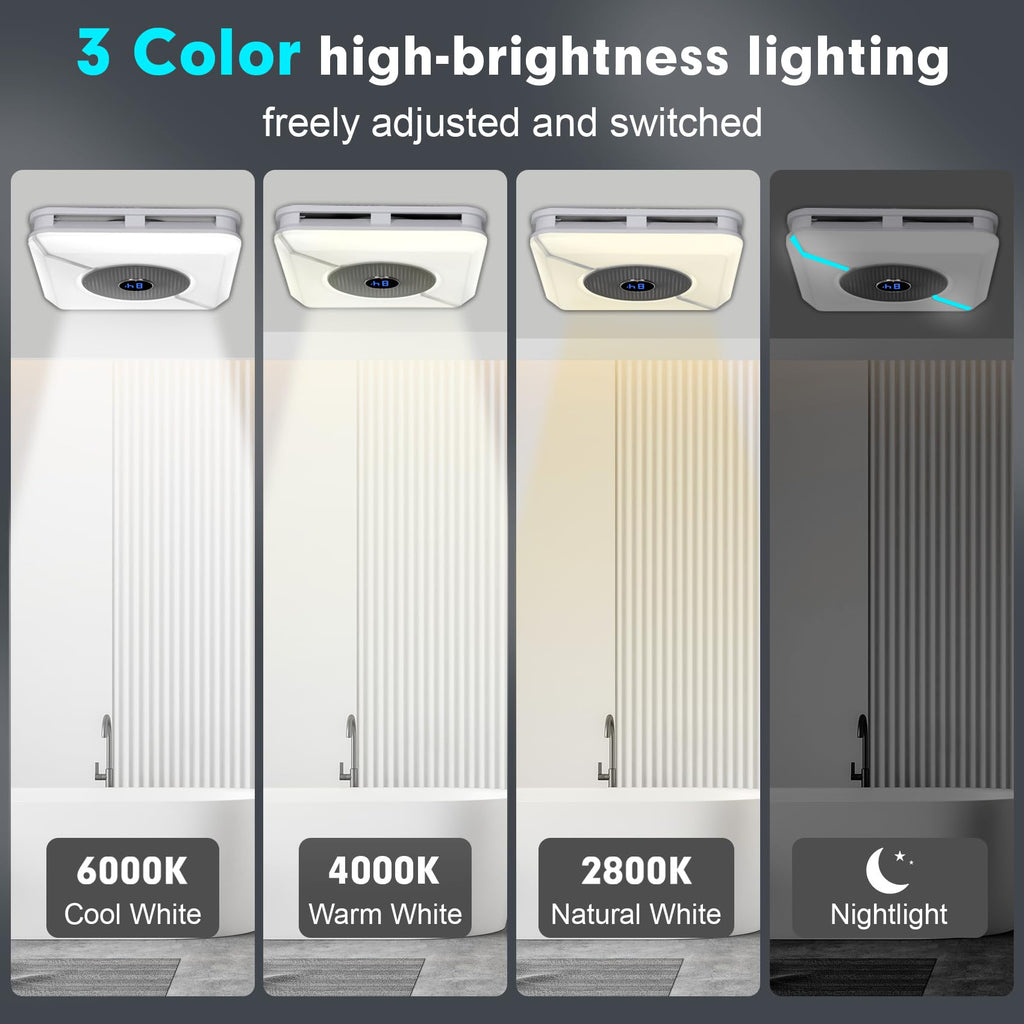 Open-Box New Chaoos weneoo 230 CFM Quiet Bluetooth Bathroom Exhaust Fan with RGB LED Light