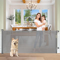 Wide Retractable Gate for Kids or Pets IndoorOutdoor Gray