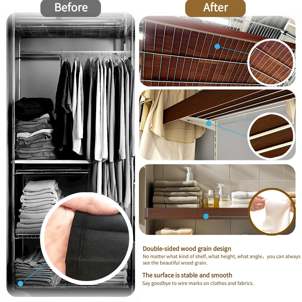 Wire Shelf Covers 16x12 Walnut PVC 4 Pcs Set - $36.75