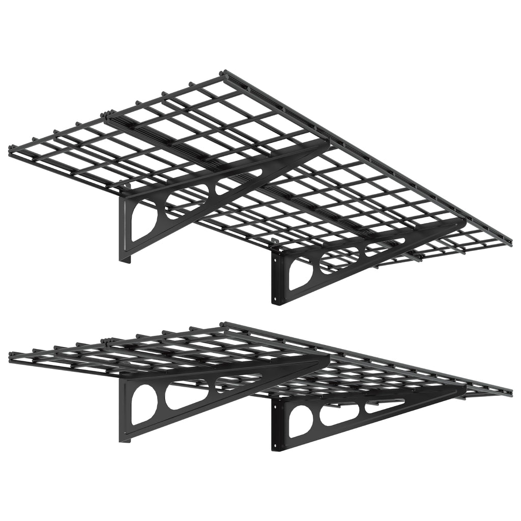 Black 2x4ft 600lb Capacity Garage Wall Storage Rack