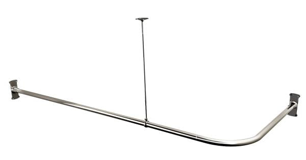 L Shaped Shower Curtain Rod Fits up to 62 Inches Long and 27 Inches Wide Chrome Plated