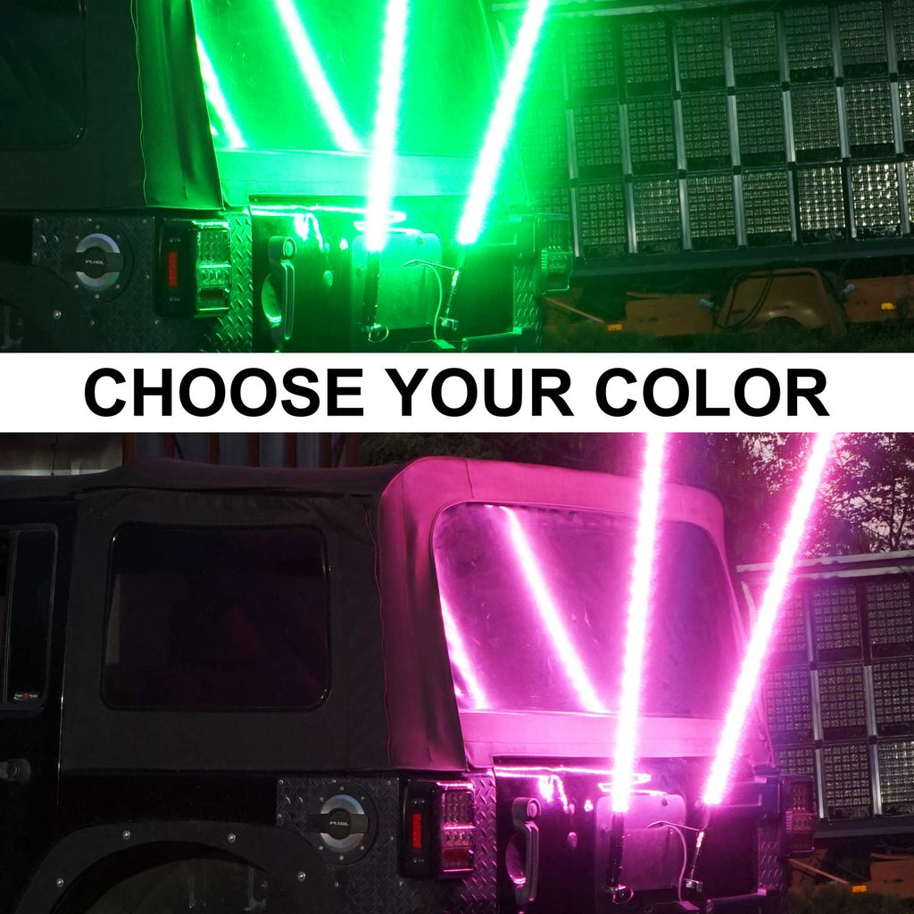 New Genssi 5FT Dual RGB LED Whip Lights Spiral Design Heavy Duty for Powersports. Retail $79.00