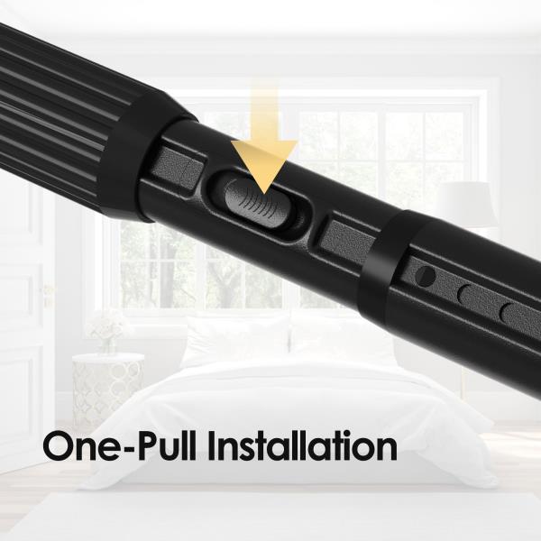 Black Tension Curtain Rod 41-118In Outdoor Curtain Rod