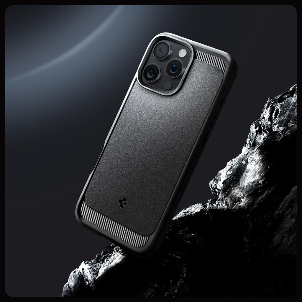 Spigen Rugged Armor MagFit Case for iPhone 16 Pro Matte Black