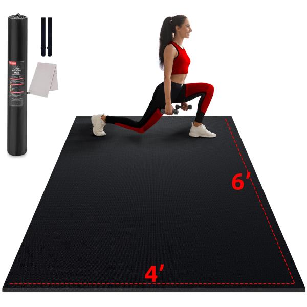 GymCope Large Exercise Mat for Home Workouts, 12x6/10x6/9x6/8x6/7x5/6x4 ft Retail $79.00