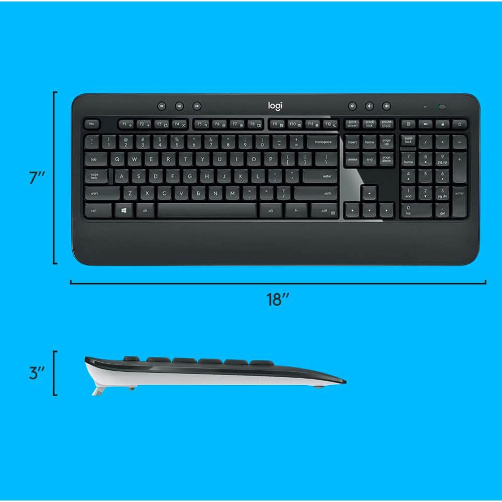 Logitech MK540 Advanced 2.4 GHz Wireless Keyboard and Mouse Set Black