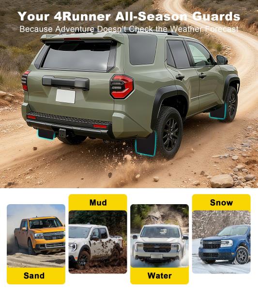 OEM-Style Mud Flaps for 2025-2026 Toyota 4Runner Splash Guards