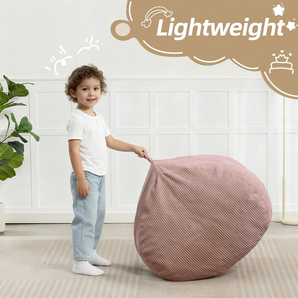 New Manyday 2.5FT Pink Corduroy Memory Foam Bean Bag Chair Retail $38.00