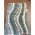 Cotton Swirl Bath Mat Green  White 24x36 100 Cotton