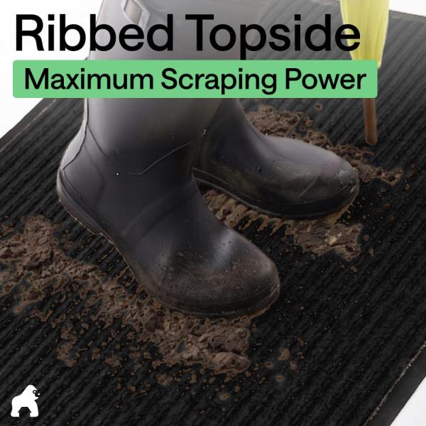 Traffic Guard Heavy Duty Indoor Outdoor Door Mat 72x48 Black Retail $55.00