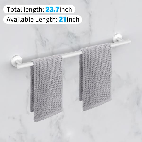 Pieces White Bathroom Towel Bar 24 Inch Towel Holder