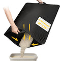 Waterproof Non-Slip Cat Litter Trapping Mat 34x26 inch Black