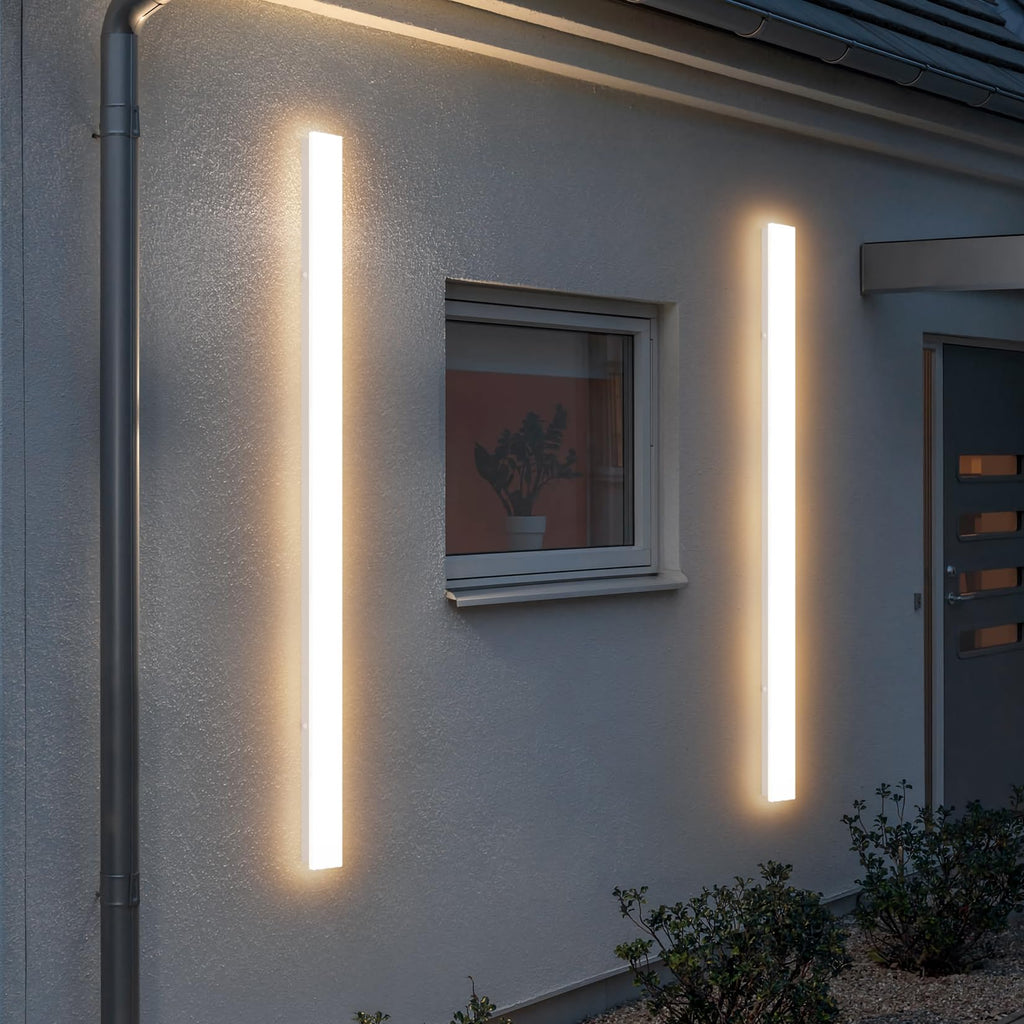 lundwa 2 Pack 47.25inch Long Outdoor White Wall Lights 35W 3000K Modern Porch Lights Acrylic Waterproof IP65 Exterior Wall Light Fixtures for House Patio Porch Courtyard (White) Retail $169.00