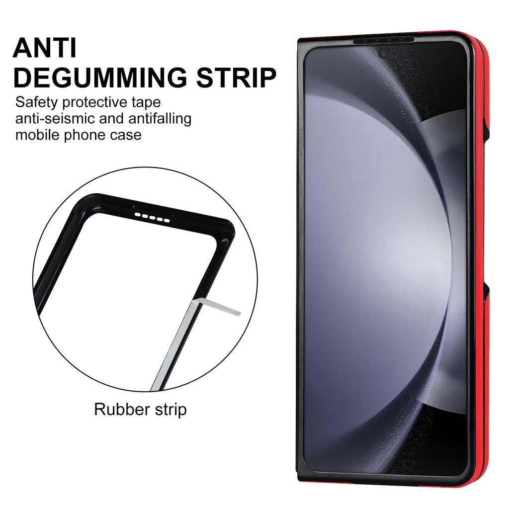 Samsung Galaxy Z Fold 6 Diamond Grain Leather Flip Case - Red