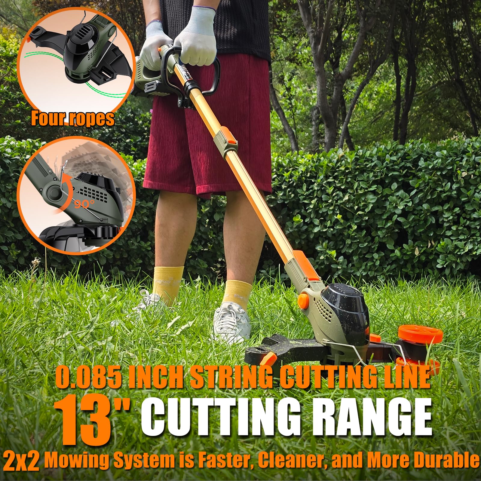 New WeGofly 13 Cordless String Trimmer 2x21V Batteries 4-in-1 Electric Weed Wacker. Retail $99.00
