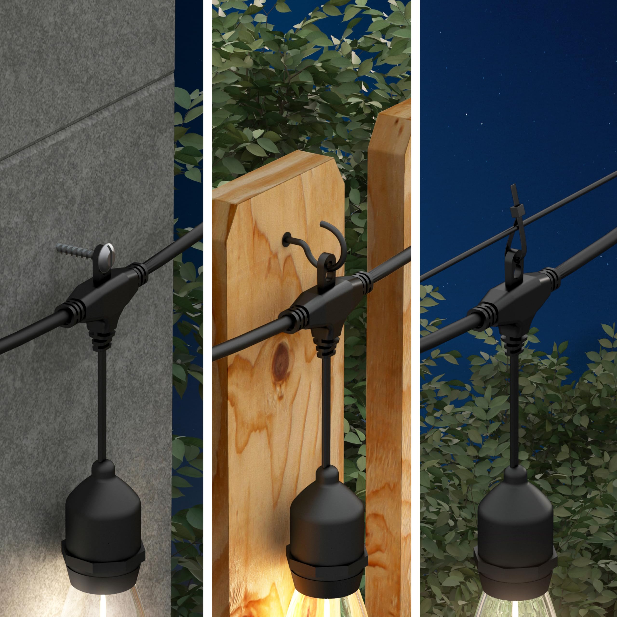 artika Blaze 20 LED Bulbs 42 ft Outdoor Solar String Lights - Dusk to Dawn - Matte Black Retail $45.00