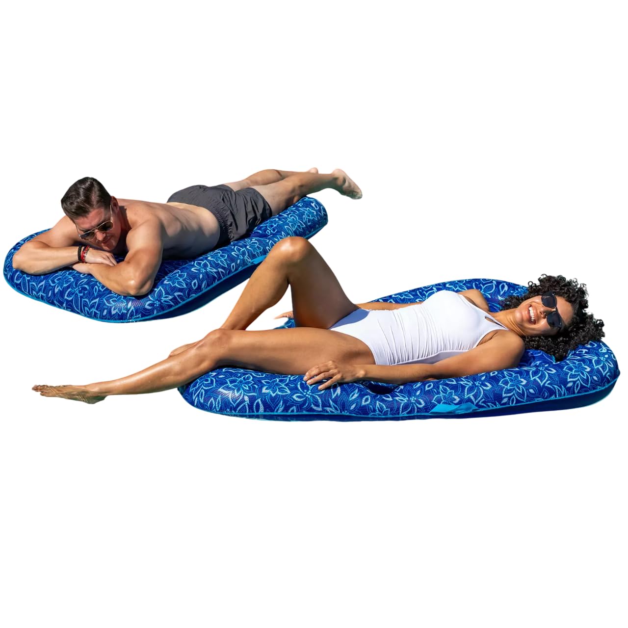 Aqua LEISURE Blue Pool Lounger 2-Pack