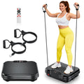Black Vibration Plate Exercise Machine 250 Speeds 500 lbs Capacity Full Body Workout