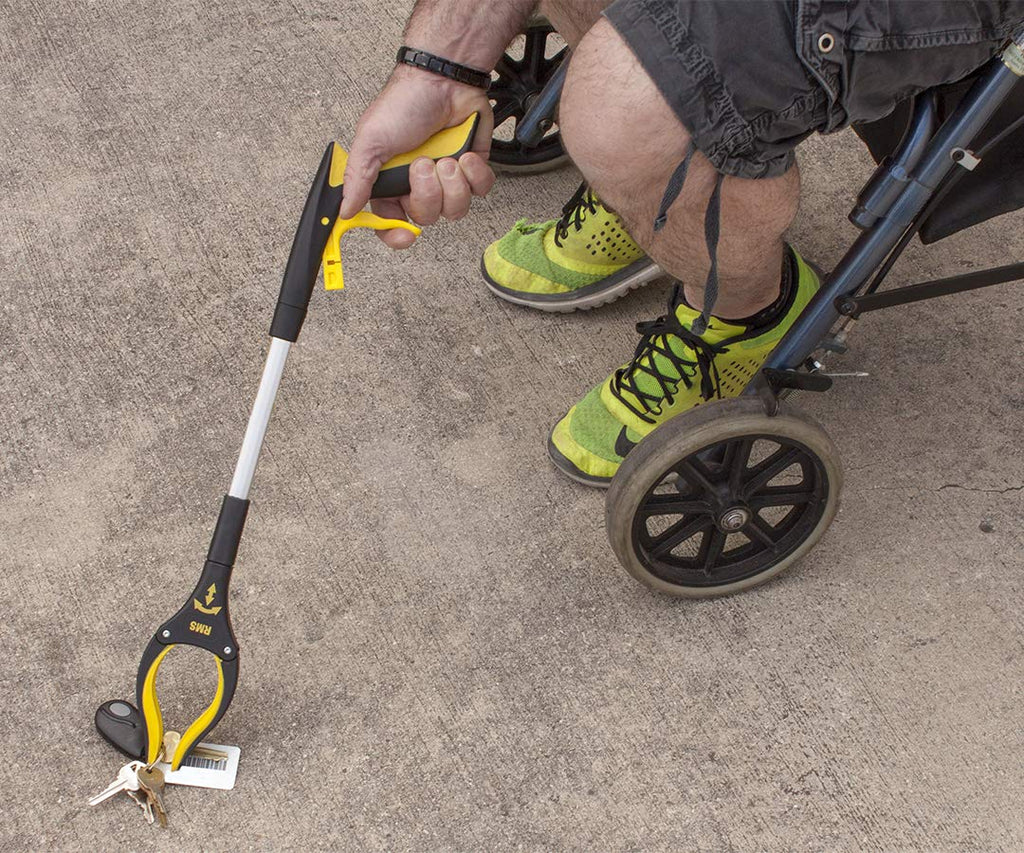 -Pack Yellow Grabber Reacher Mobility Aid Tool with Rotating Jaw 34  21