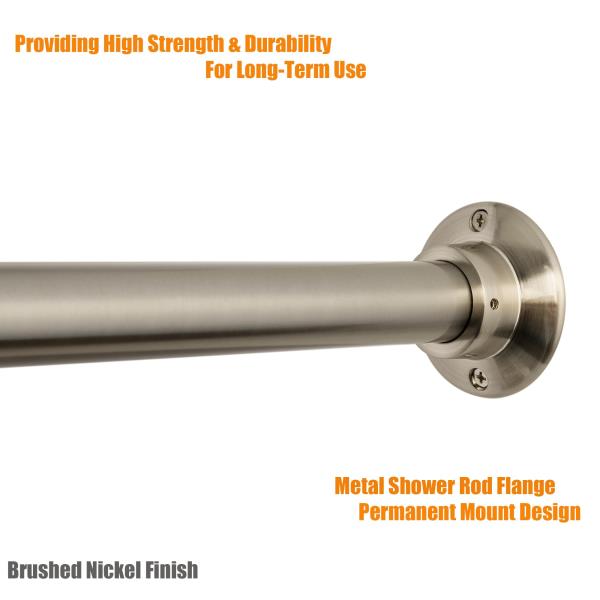 Heavy Duty Straight Shower Rod Brushed Nickel