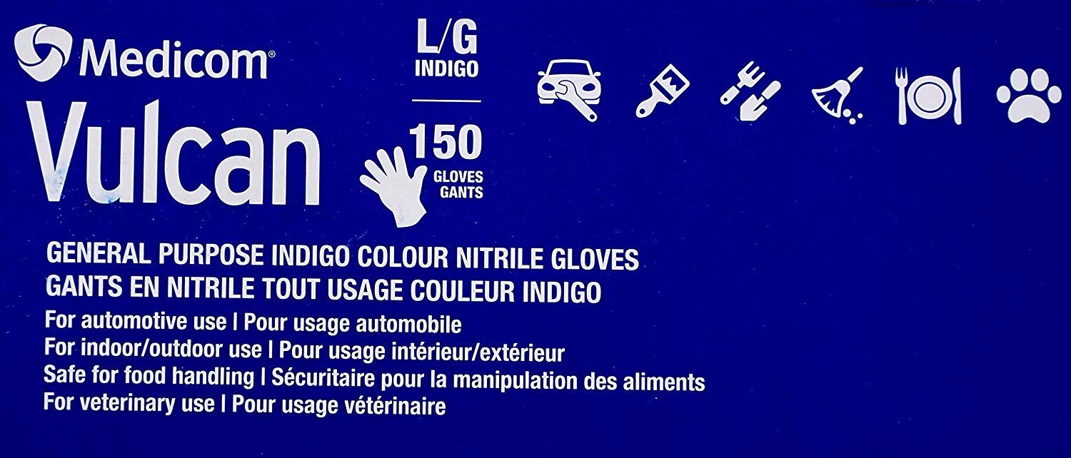 Vulcan Nitrile Gloves 150 Count Large White Retail $20.00