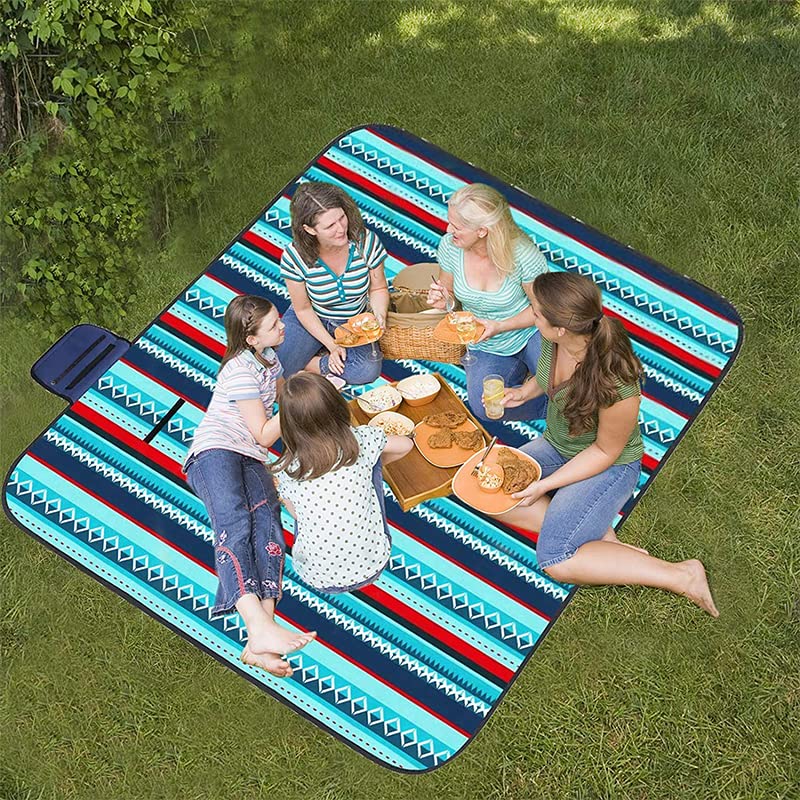 Extra Large 3-Layered Waterproof Sandproof Picnic Outdoor Blanket 79x79 inch