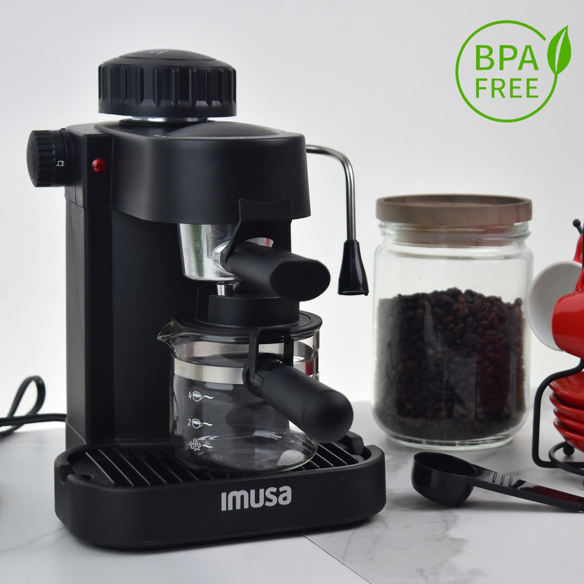 IMUSA USA GAU-18202 4 Cup Espresso/Cappuccino Maker,120 volts, Black Retail $69.00