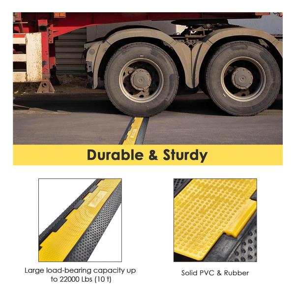 -Channel Cable Ramp Protector 39x10x2 22000 Lbs Capacity