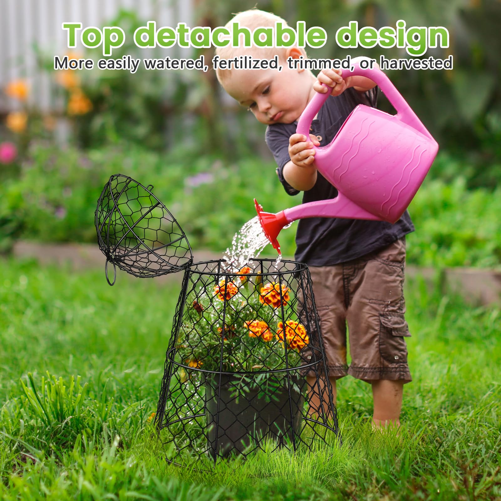 Pcs Black Metal Chicken Wire Garden Cloche Plant Covers 17 H x 13 D