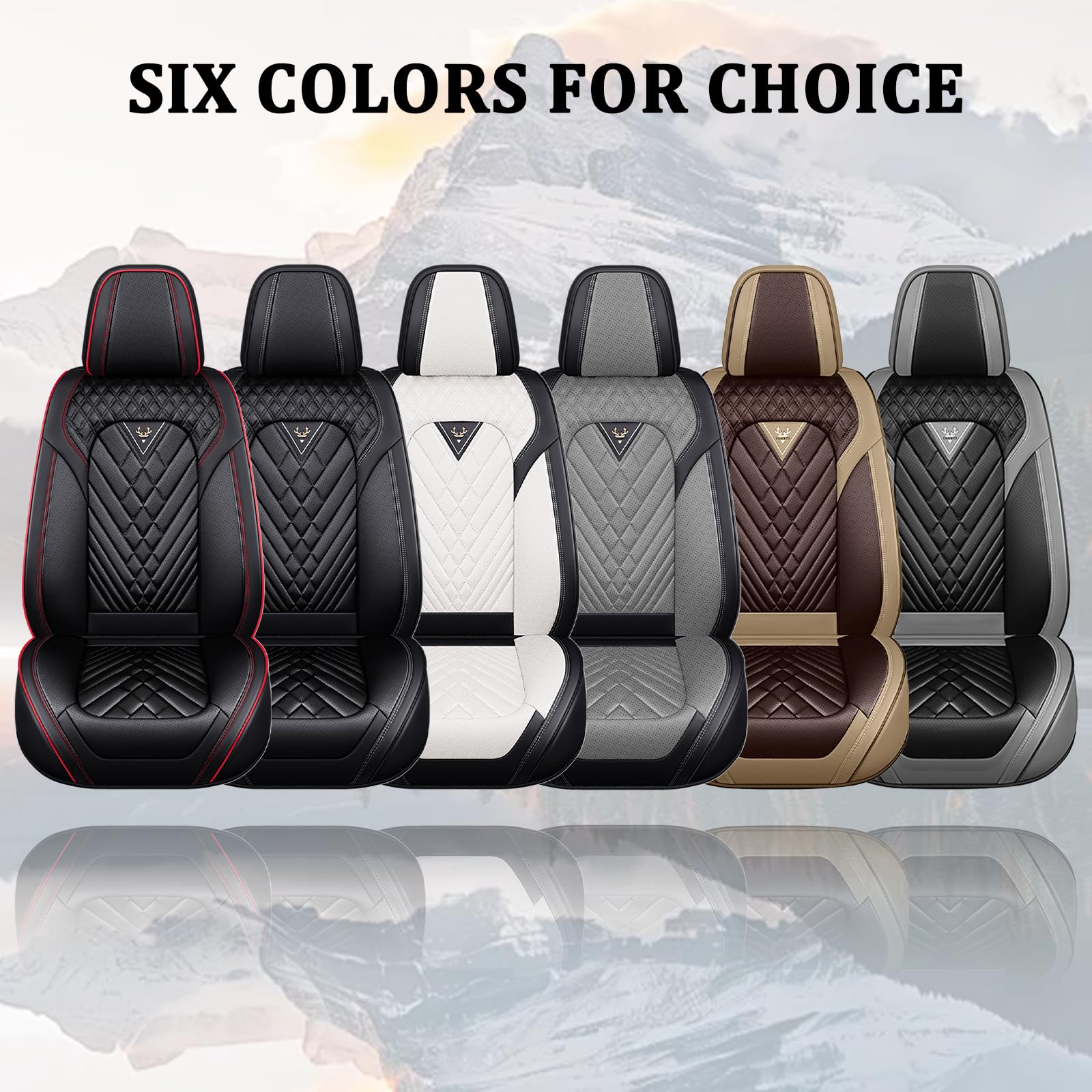 Open Box New HESHS Waterproof Nappa Leather Car Seat Covers for Ford F250 Brown Coffee 5 Seats