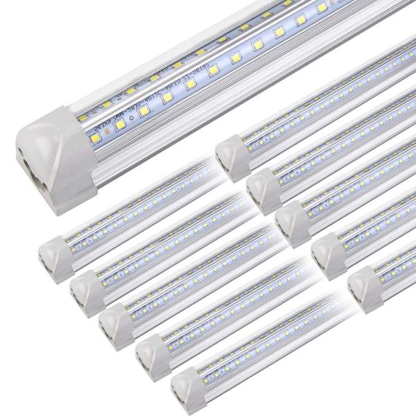 10Pack 4FT LED Shop Light - 50W 8000LM 6500K Linkable Clear Cover T8 LED Tube Light for Workshop, Warehouse, Basement - Plug and Play Retail $77.00