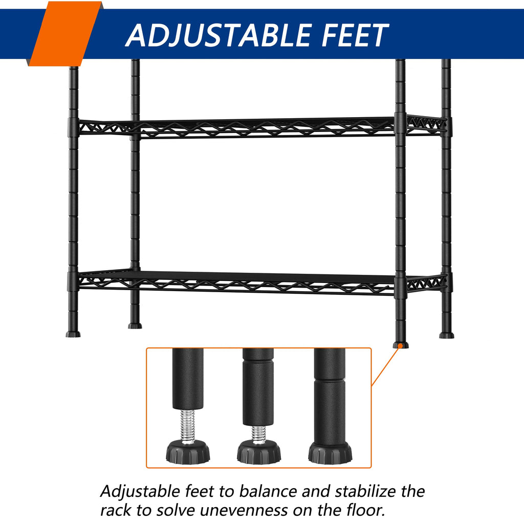 Black 4-Shelf Steel Storage Rack 36W x 14D x 53.5H