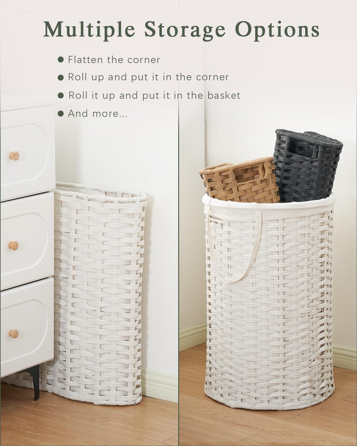 Open-Box New SETVSON Round Rattan 110L Handwoven Laundry Hamper