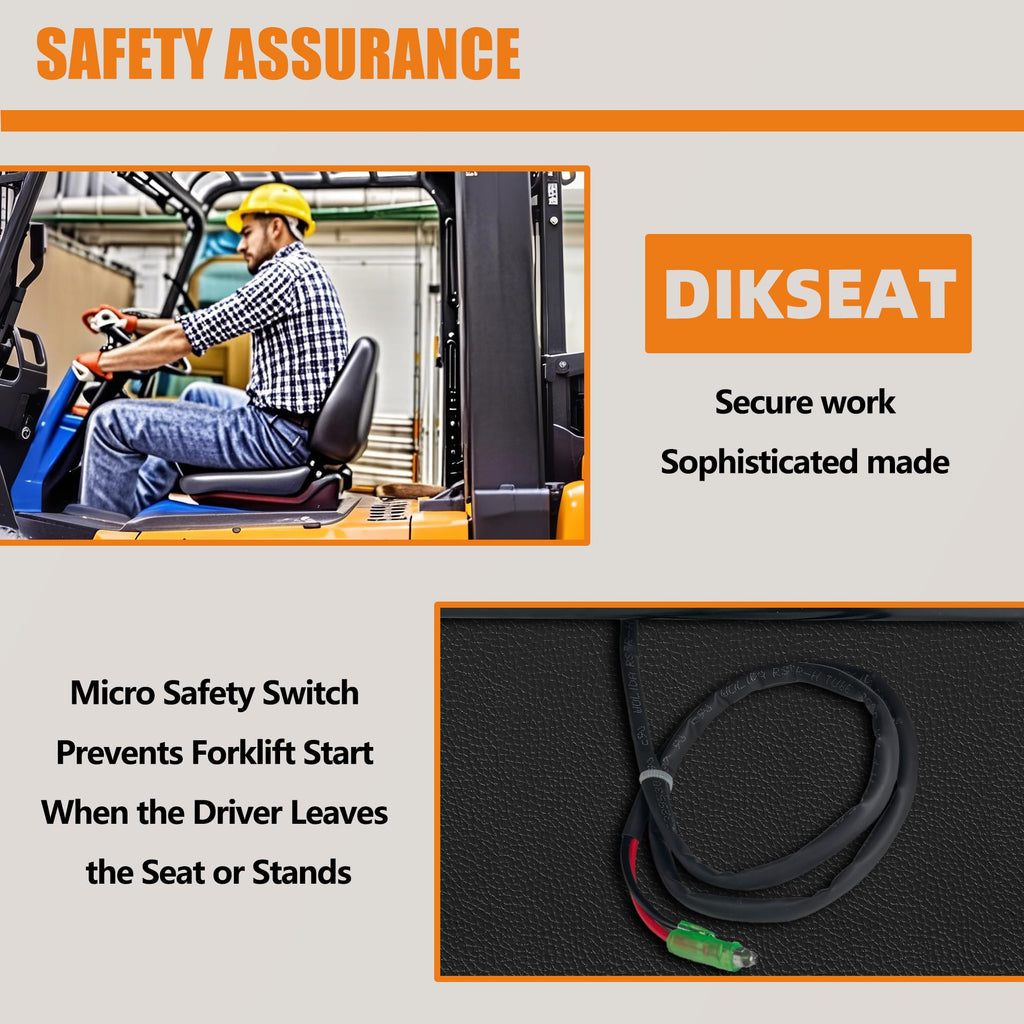 Universal Forklift Seat with Armrest Safety Belt and Micro Switch $93.75