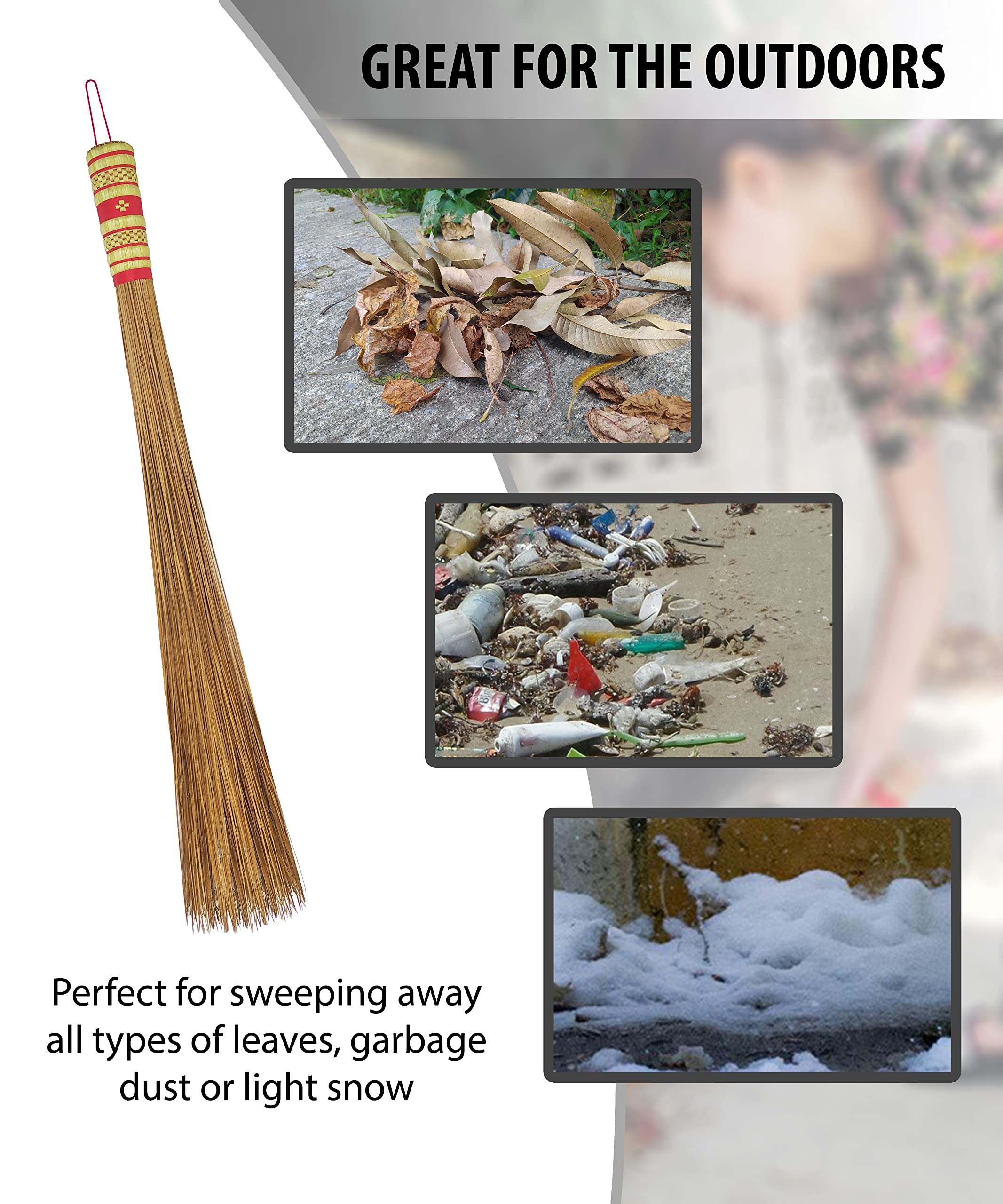 AW BROOMS 32in Natural Coconut Leaf Broom