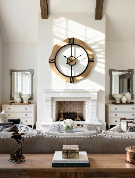MASHI 20" Wall Clock for Living Room,Non Ticking Silent Battery Operated Retail $39.00