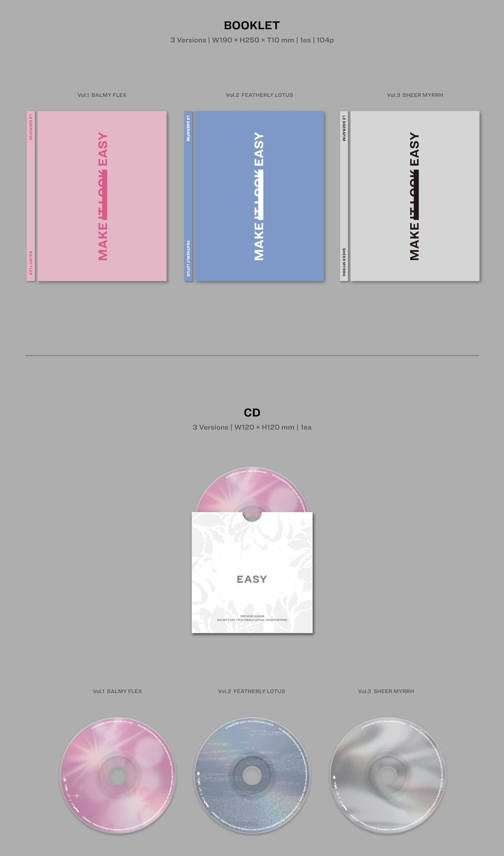 Le Sserafim 3rd Mini Album Easy Vol 1 Pink Retail $39.00