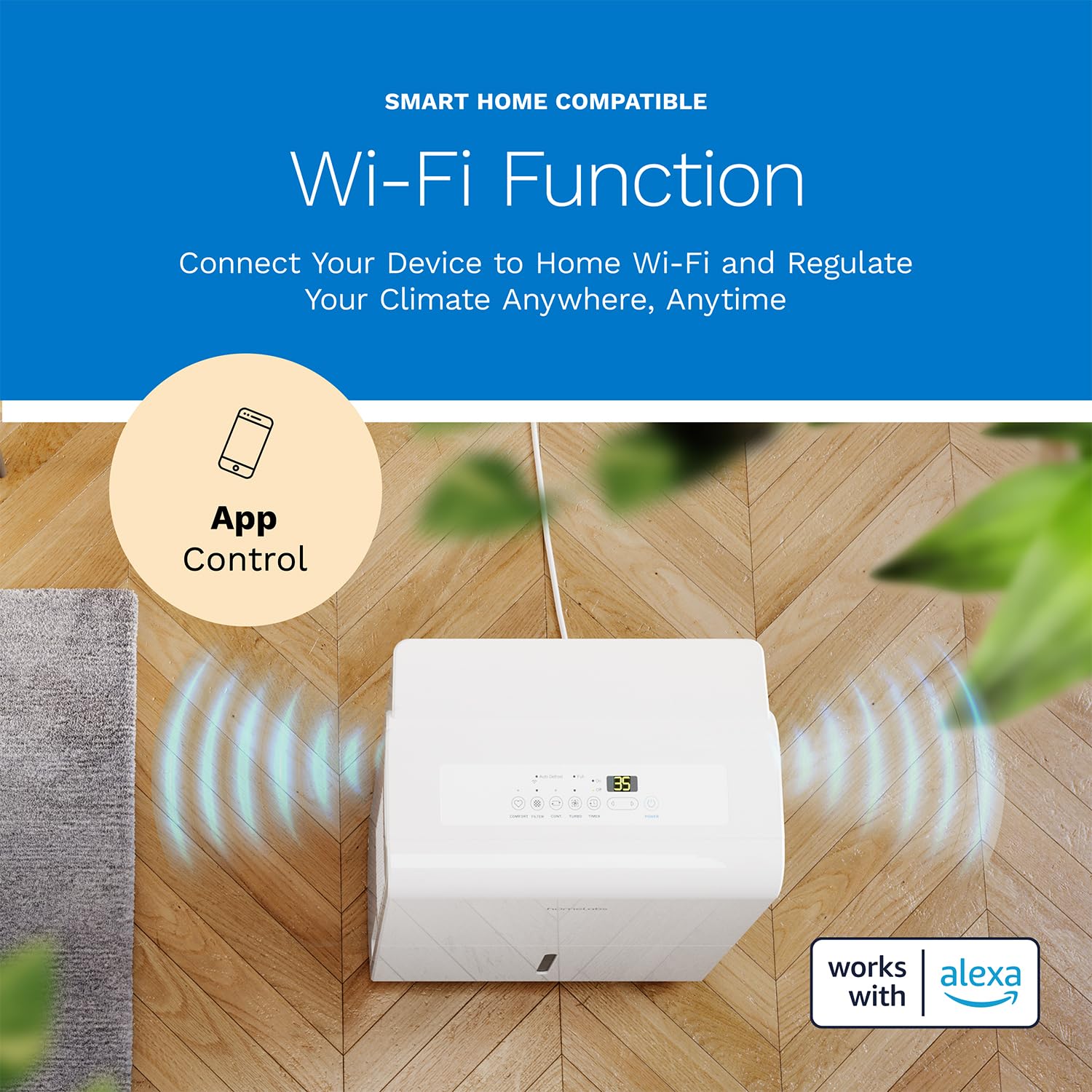 New hOmeLabs Wi-Fi 7000 Sq Ft 50 Pint Dehumidifier Retail $212.00