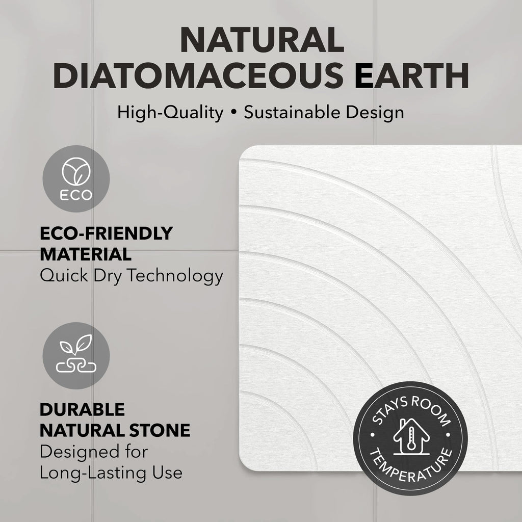 New As-Is KAMALAN 32x20 Diatomaceous Earth Quick Drying Stone Bath Mat Retail $69.00